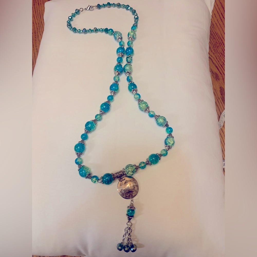 Long turquoise necklace